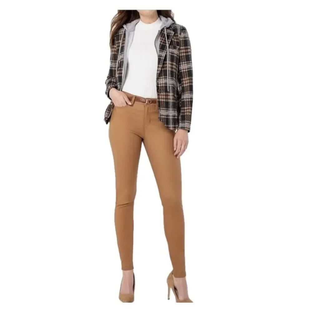 Liverpool stretchy boutique faux leather brown 10/30 jeans